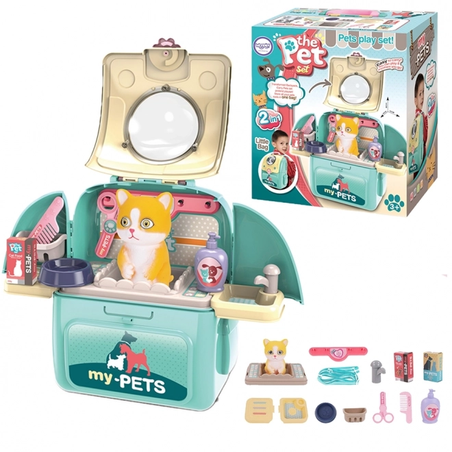Woopie tragbarer Katzensalon 2-in-1 im Rucksack