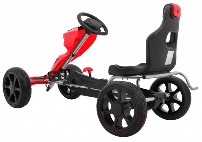 Grand Ride Tret-Gokart für Kinder 3+ Rot + EVA Räder + Verstellbarer Sitz + Handbremse