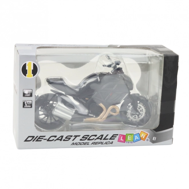 Sportliches Metallmotorrad mit LED und Geräuschen