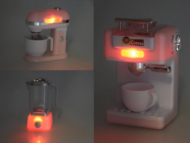 Spielzeug Küchenset mit Mixer, Blender, Toaster und Kaffeemaschine