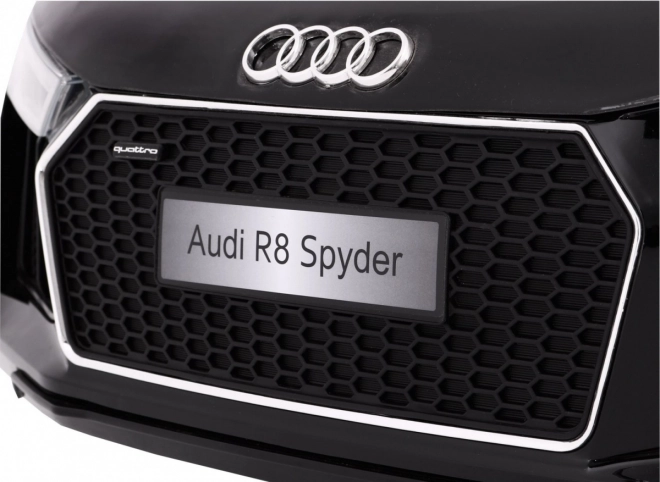 Audi R8 Spyder Akku-Lackierung Schwarz + Fernbedienung + EVA + Langsamer Start + MP3-Radio + LED-Diode