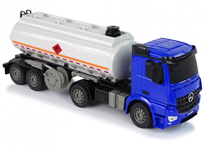 Ferngesteuerter Tanklastwagen Mercedes Arocs Blau 1:26