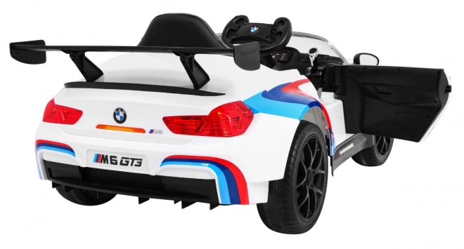 BMW M6 GT3 Kinderauto mit Batterie Weiß + Belüftung + MP3 Sounds Lichter + Fernsteuerung
