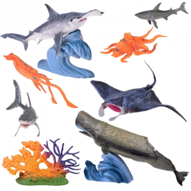 Set mit beweglichen Meerestierfiguren