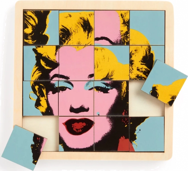 Posierbares Holzpuzzle Andy Warhol Marilyn