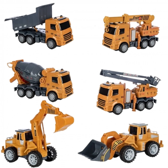 Großes Set Baufahrzeuge 6-in-1