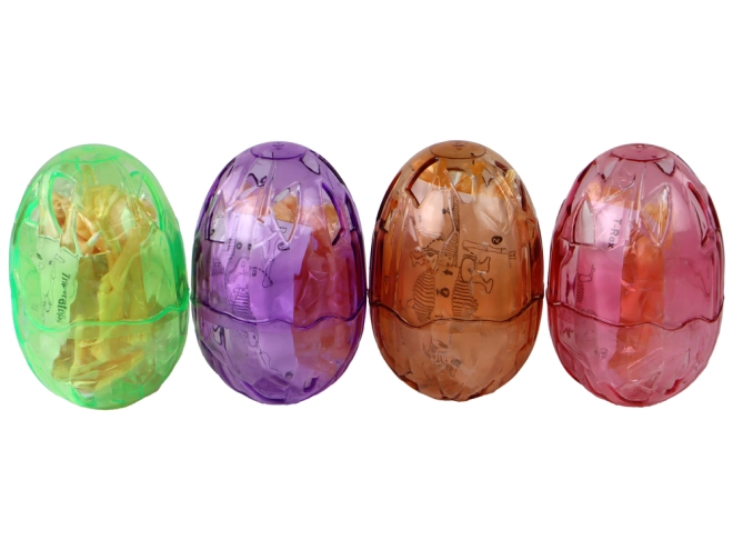 Transparentes Ei in 4 Farben