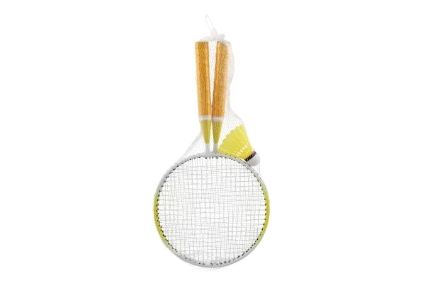 Kinder-Badminton-Set Metall/Plastik mit zwei Schlägern und Federball