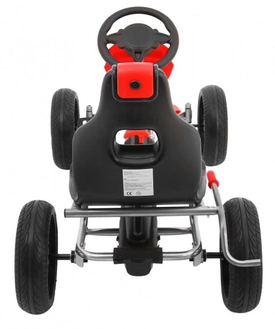 Grand Ride Tret-Gokart für Kinder 3+ Rot + EVA Räder + Verstellbarer Sitz + Handbremse