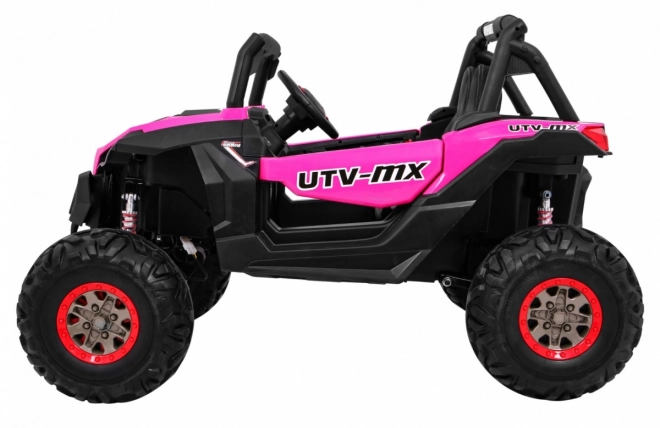 Kinderwagen SuperStar rosa + Antrieb 4x4 + Fernbedienung + Kofferraum + MP3 LED + Türschloss