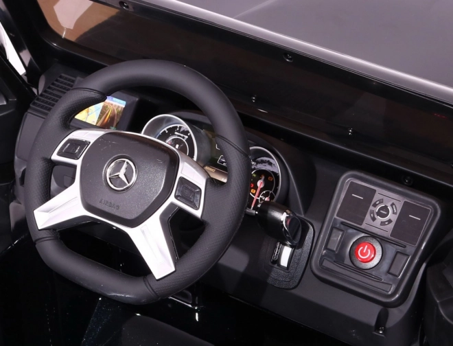 Autobatterie Mercedes AMG G65 für Kinder Weiß + Lackiert + Kofferraum + Lichter Geräusche