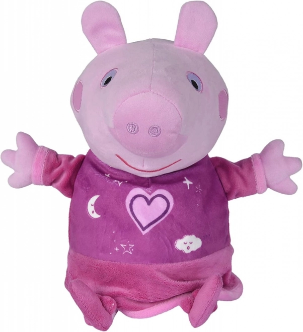 Peppa Pig 2-in-1 Kuscheltier mit Schlaflied und Licht, rosa, 25 cm