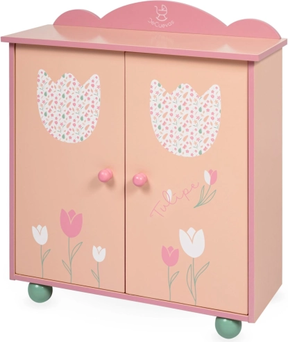 Holz-Kleiderschrank für Puppen mit Zubehör TULIPE