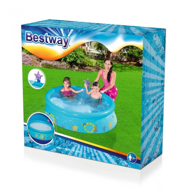 Aufstellpool mit Dusche für Kinder Fische 152x38