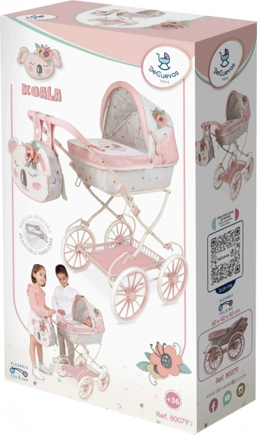 DeCuevas klappbarer Puppenwagen mit Rucksack Koala 81 cm