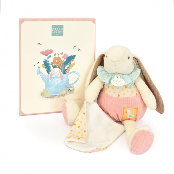Doudou Geschenkset Rosa Kaninchen Ciboulette mit Decke