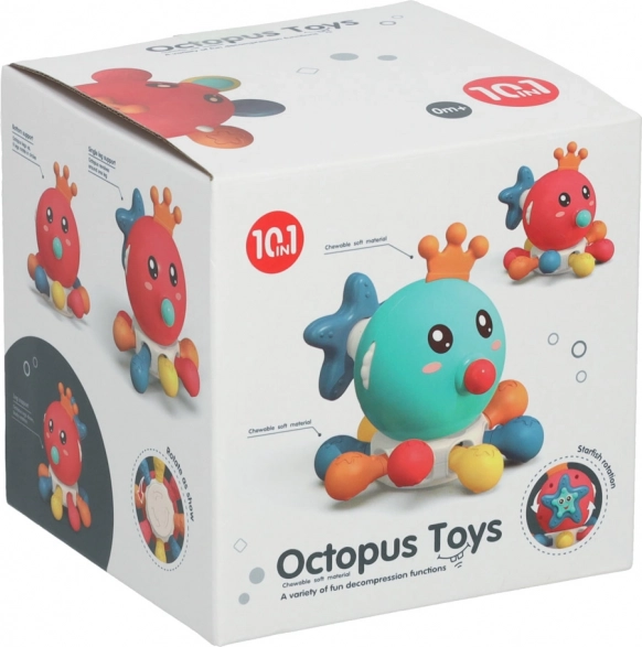 Sensorisches Spielzeug Beißring für Babys Oktopus Bibi-Inn Rot