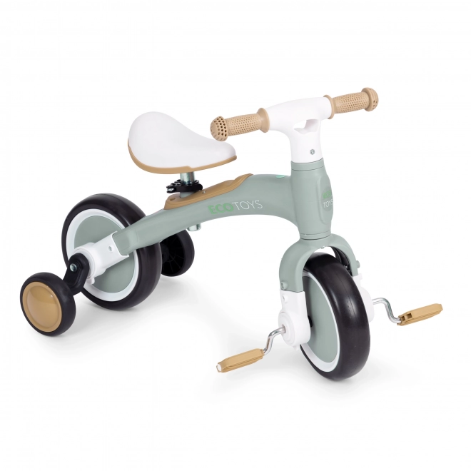 Balancefahrrad mit Pedalen - Grün 3in1 von Ecotoys