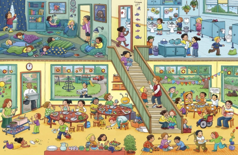 Lebendige Kindergartenatmosphäre