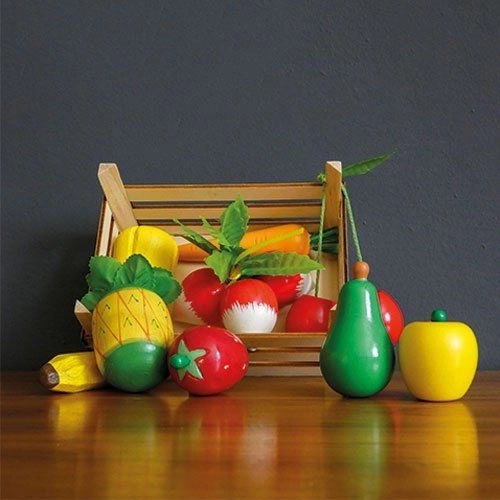 GOKI Holzkiste mit Obst und Gemüse