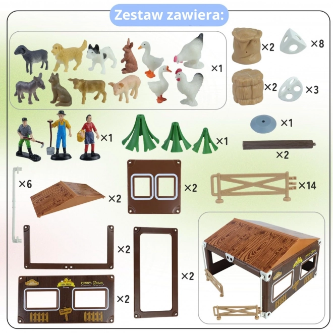 Woopie kleiner bauernhof-spielset mit tieren und zubehör