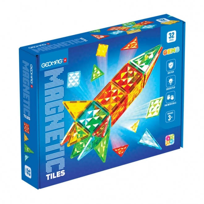 Geomag Gems Rakete Set 32 Magnetische Kacheln