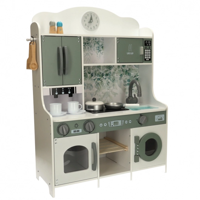 Holzküche Mdf Lulilo Saliko mit Espressomaschine