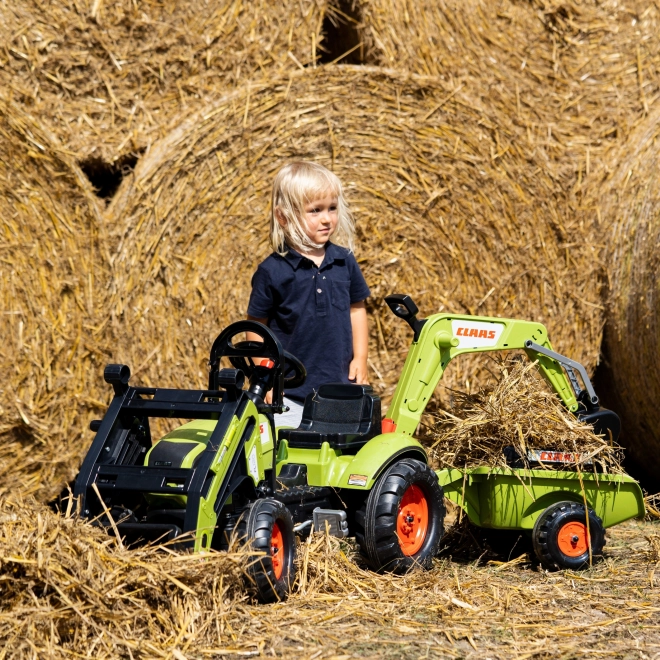 Schlepper Claas Arion mit Lader, Bagger und Anhänger
