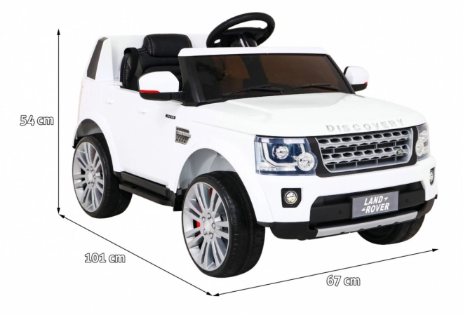 Land Rover Discovery Elektrisches Kinderauto weiß + Fernbedienung + EVA-Räder + langsamer Start + MP3 Radio