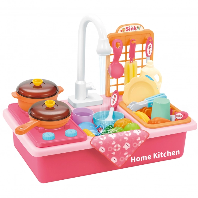 Woopie Kinderküche mit Spüle Rosa