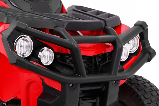 Kinderbatterie-Quad Rot + aufblasbare Räder + MP3-Radio + langsamer Start
