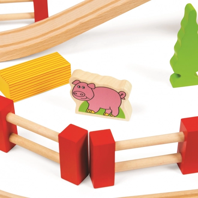 Bigjigs Rail Holz-Eisenbahn mit Landschaft 80-teilig