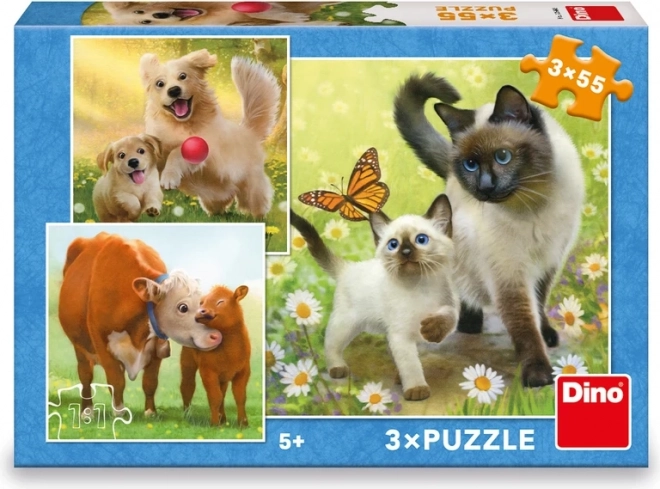 Dino Puzzle Familie 3x55 Teile