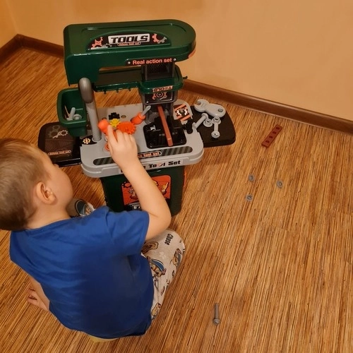 Kruzzel Werkstattspielzeug für Kinder mit Werkzeugen und Koffer