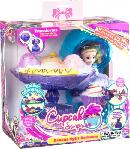 Cupcake Surprise – Bananendessert, das sich in Prinzessin und Schlafzimmer verwandelt