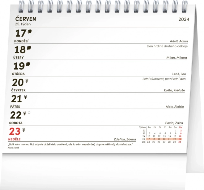 Tischkalender Sonnenblume mit Zitaten 2024