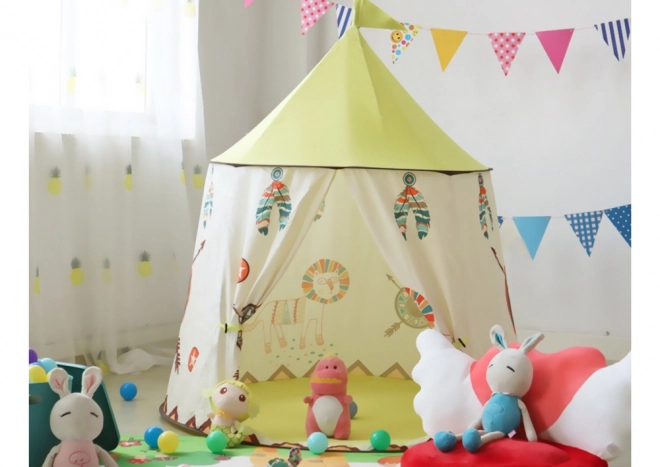 Indiander Tipi Zelt für Kinder Beige 125 cm