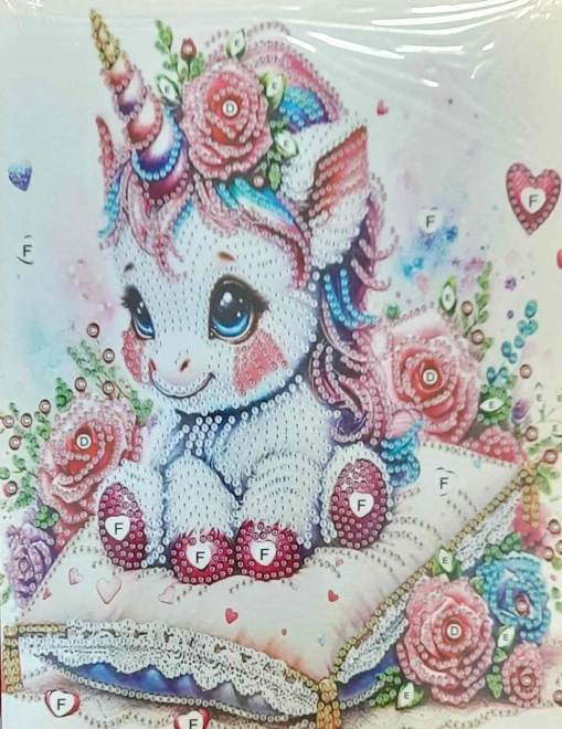 Kreativset Blumen Einhorn Diamant Malerei 23x30cm