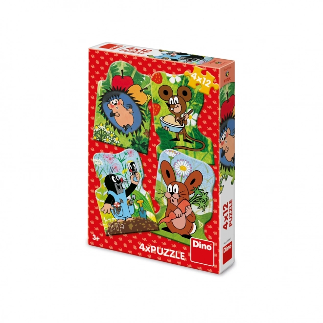 Dino Puzzle Der Kleine Maulwurf 4x12 Teile