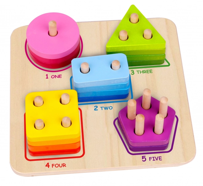 Tooky Toy Holz-Geometrie-Sorter zum Lernen von Formen und Zählen