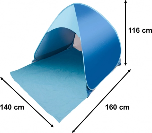 Selbstaufbauendes Strandzelt blau