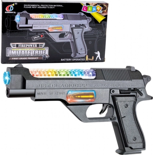Spielzeugpistole mit Batterien, Lichter und Geräusche 24 cm