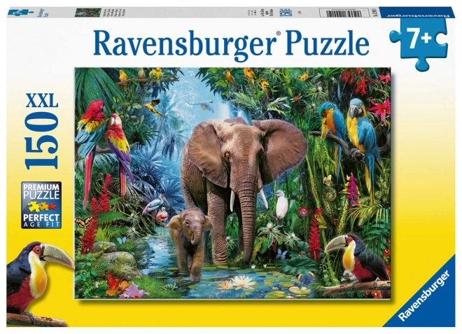 Ravensburger Puzzle Elefanten im Dschungel XXL 150 Teile