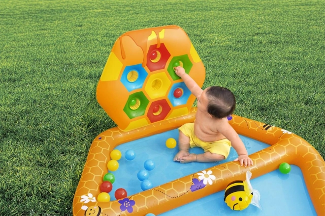 Aufblasbarer Kinderspielpool Bienen mit Sortierspiel und Bällen