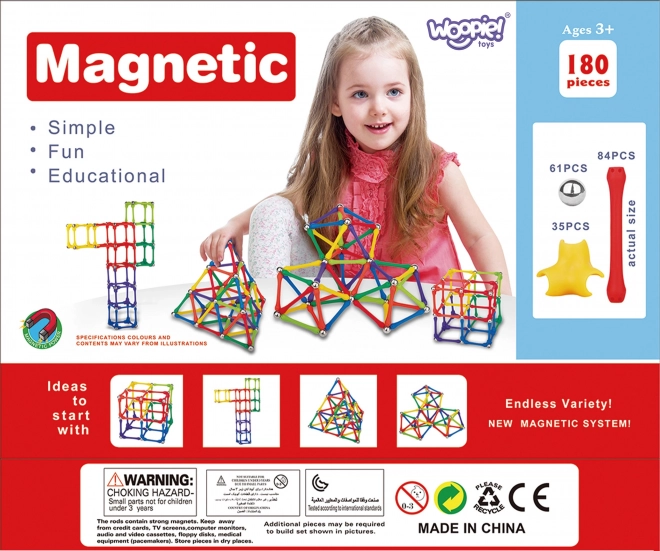 Magnetische Bausteine Woopie Kreatives Puzzle 180 Stk