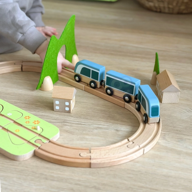 Klassische Welt Holz-Eisenbahnset mit Formen-Sortierer