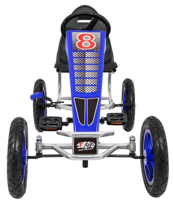 Gokart Full Ahead AIR mit Pedalen für Kinder ab 3 Jahren Blau + Sitzverstellung + Aufblasbare Räder + Handbremse