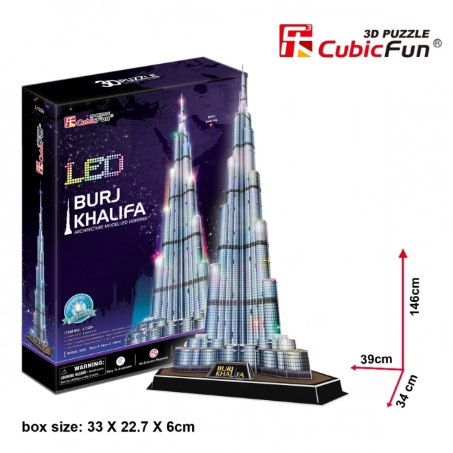 CubicFun Beleuchtetes Burj Khalifa Puzzle