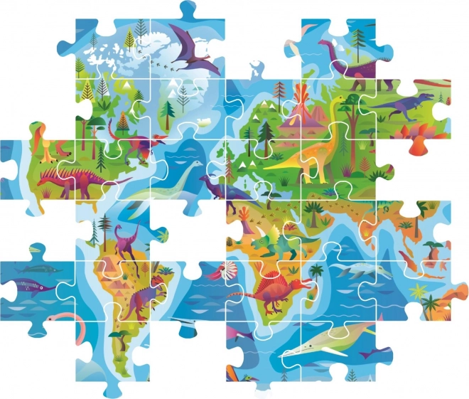 Dinosaurier Karte Puzzle 180 Teile