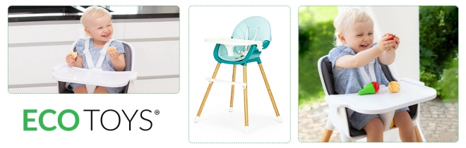 2 in 1 Hochstuhl Ecotoys blau